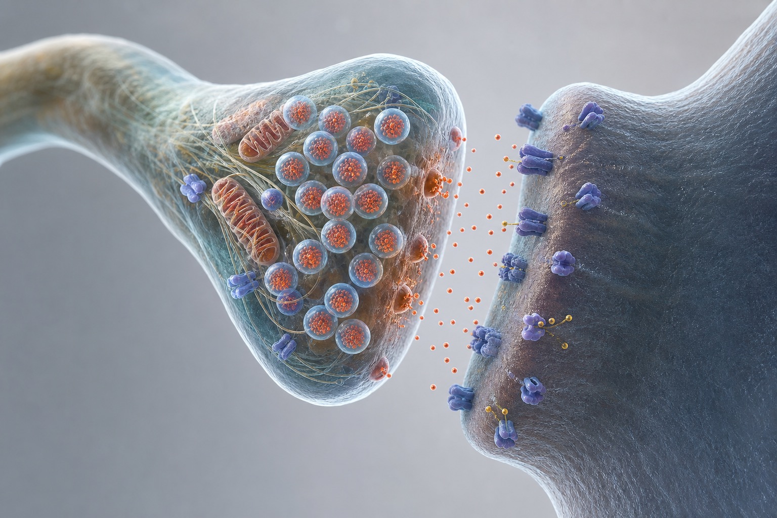 Teaching illustration: Neuron Synapse and Neurotransmitter Release